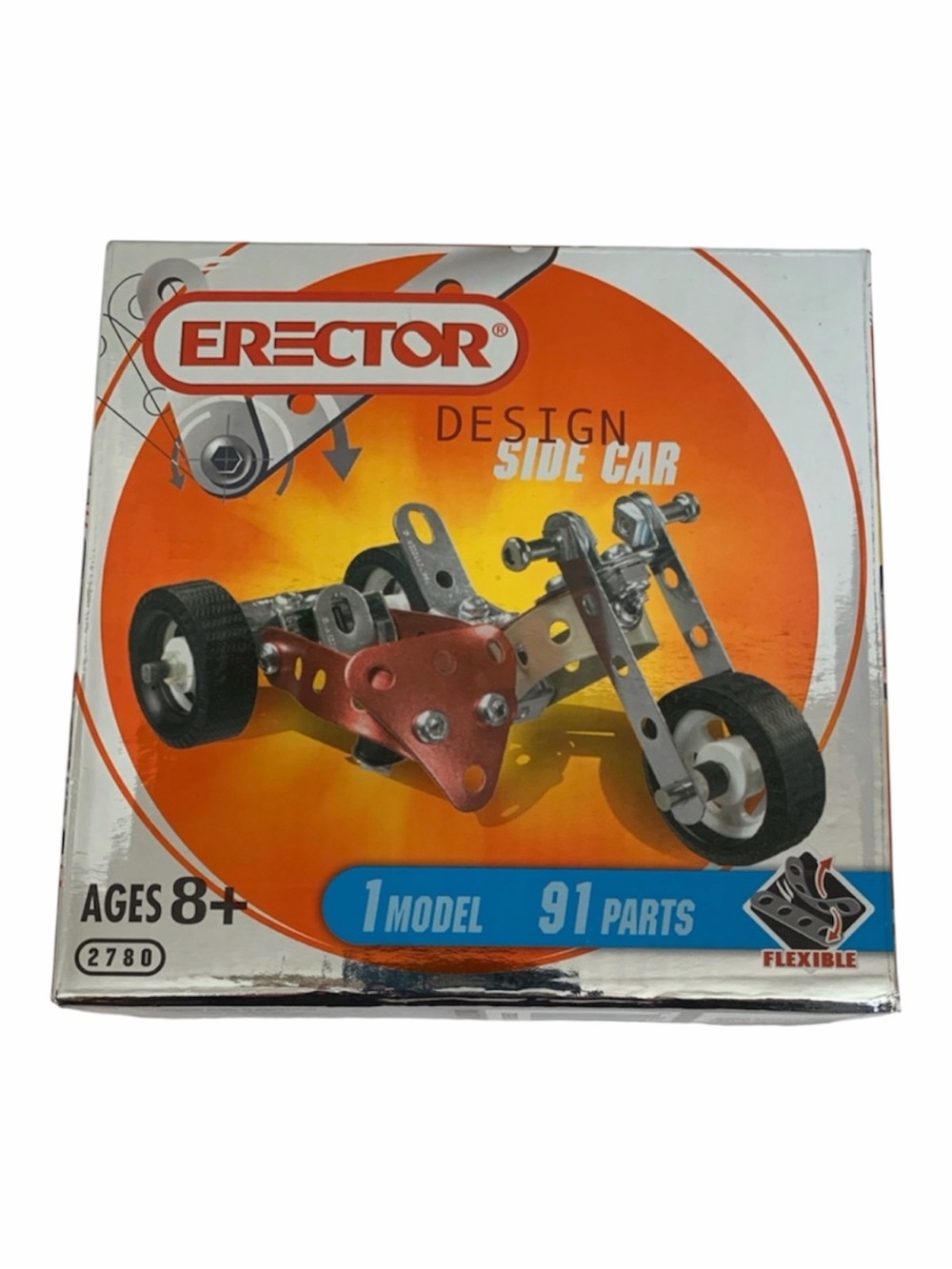 ERECTOR Set / Design Side Car / 1 Model / 91 Parts / #84 2780 / Kit Ages 8+